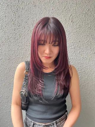 ロング カラー レイヤー/ハイトーン ROKUのヘアスタイル