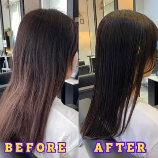 セミロング YASU🍎CUT 赤系カラー/ヘアケアのヘアスタイル