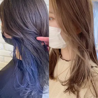 セミロング カラー パーマ ヘアアレンジ 🇰🇷韓国ヘア/ レイヤー/まさ❣️のヘアスタイル