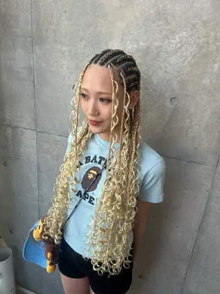 ロング ヘアアレンジ HONEY TRAP!所属・はるる🪮✨ ブレイズ海外ヘアのヘアスタイル