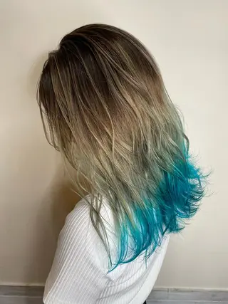 セミロング カラー ヘアアレンジ アイラッシュ/美容室 個室/瀬戸 一菜のヘアスタイル