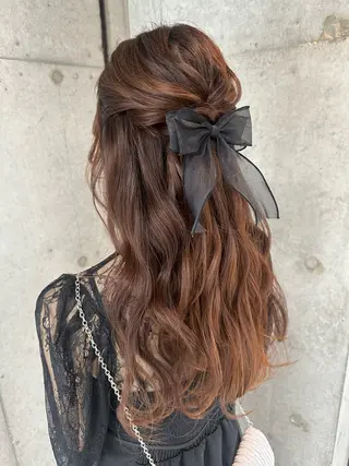 ロング ヘアアレンジ 女性に人気♪ はやしほのかのヘアスタイル