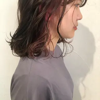 セミロング レイヤーカット/ 透明感カラーmikuのヘアスタイル