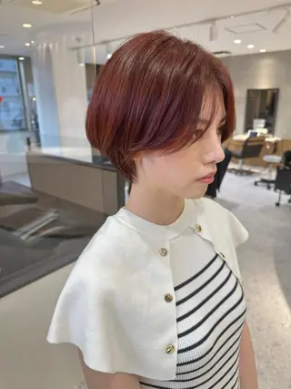 ショート カラー かえ🩶韓国ボブ🎀 透明感カラー🥣のヘアスタイル