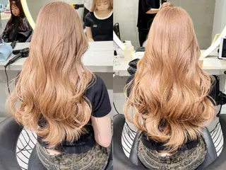 ロング カラー ブリーチ縮毛矯正 ⭐️ひでやすのヘアスタイル