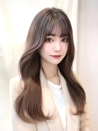 ロング カラー ネイル 顔周り特化/韓国ヘア /レイヤー/吉野幸大のヘアスタイル