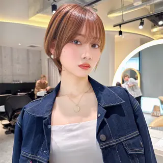 ショート カラー ブリーチなし/暖色/ 透明感/ririkaのヘアスタイル