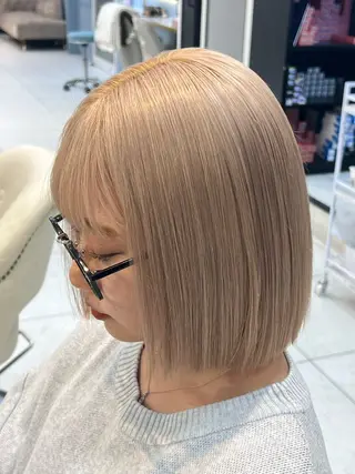 ミディアム カラー ハイトーン/髪質改善 🦋KASUGA🖤のヘアスタイル