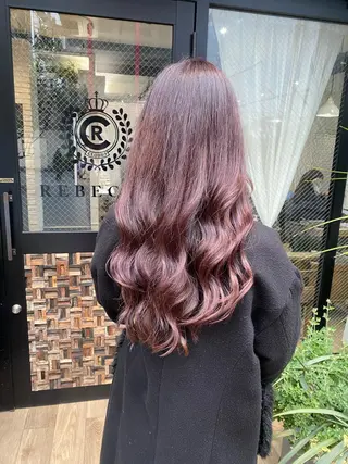ロング カラー ヘアアレンジ あおい 🍒暖色カラーのヘアスタイル