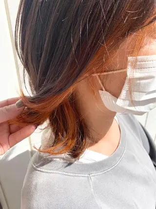 ミディアム カラー 細沼 葵のヘアスタイル