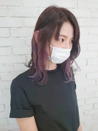 ミディアム カラー 艶髪✨ブリーチ職人 井手正康のヘアスタイル