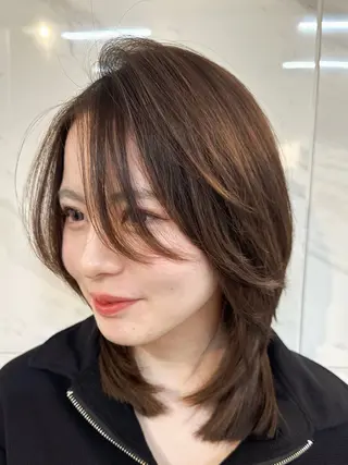 ミディアム カラー Pocket仙台 💚モエリのヘアスタイル
