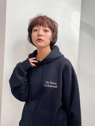 ショート カラー パーマ＊ 顔まわり似合わせのヘアスタイル