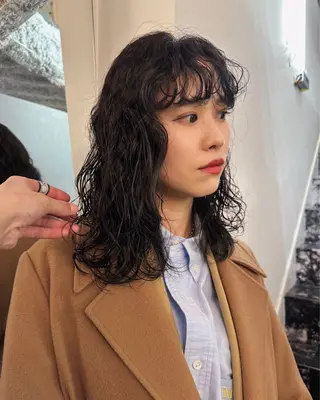 ミディアム パーマ レイヤー/パーマ /ウルフ/nabeのヘアスタイル