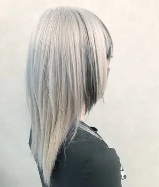 ミディアム カラー レイヤーブリーチ特化 ホワイト専門/岸のヘアスタイル