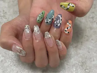ロング カラー ネイル マツエク・マツパ 松井 亜由美のネイルデザイン