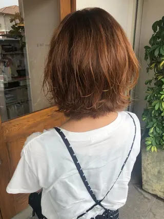 ミディアム カラー ヘアアレンジ glad hairのヘアスタイル