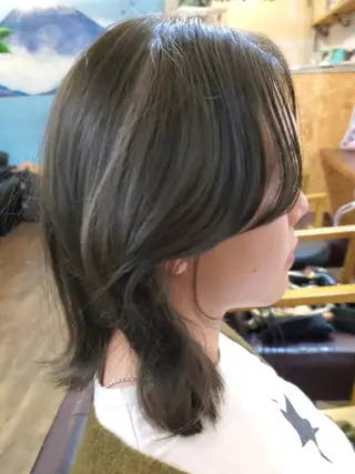 ミディアム カラー フリーランス所属・韓国ヘア レイヤー くびれヘアMATSUのヘアスタイル