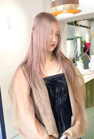 ロング カラー 💚ブリーチカラー 指名🥇💚ユウスケのヘアスタイル