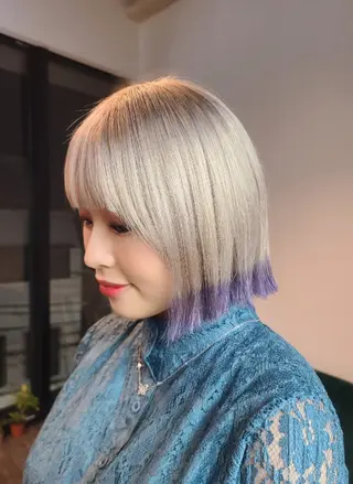 ミディアム カラー yolo.所属・夜特化型ヘアサロン 𓃱yolo.タナベのヘアスタイル