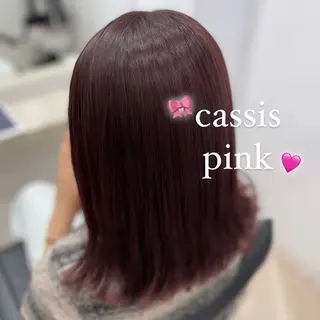 ミディアム 顔まわり🎀ピンク 💖ゆうなのヘアスタイル