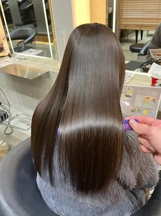 セミロング ボブ×縮毛矯正× 髪質改善/三ツ木一生のヘアスタイル