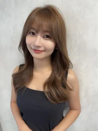 セミロング 新宿/韓国風レイヤー 髪質改善/ジャッキーのヘアスタイル
