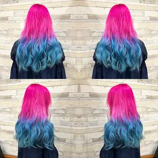 ロング カラー "PEPPU "所属・派手髪、ハイトーン ショートヘアShinのヘアスタイル