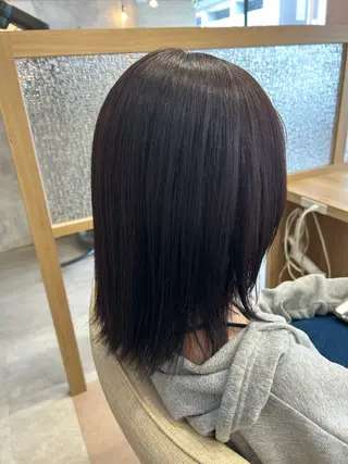 ミディアム カラー 癖毛￤ボブ￤暖色 🍒竹下 茜🍒のヘアスタイル