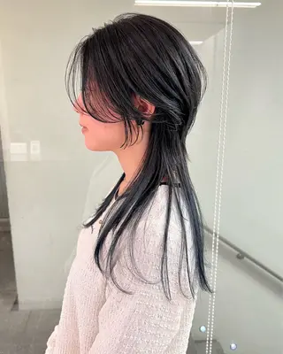 ロング TOMOYAレイヤー ブリーチ縮毛矯正のヘアスタイル