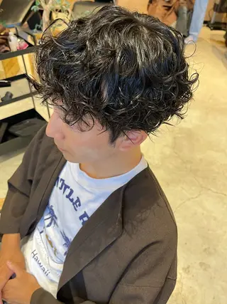 パーマ メンズ 斉藤 果音のヘアスタイル