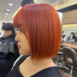 ショート カラー ボブ/暖色カラー コウボヒカルのヘアスタイル