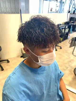 ショート メンズ メンズパーマ/難波/ 心斎橋　室園亮佑のヘアスタイル