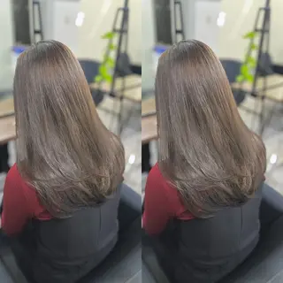 ミディアム カラーと髪質改善の ウタのヘアスタイル