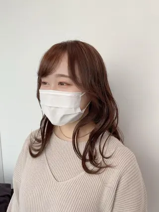 セミロング カラー 乾かすだけで美髪✨ 髪質改善専門/鈴木遼のヘアスタイル