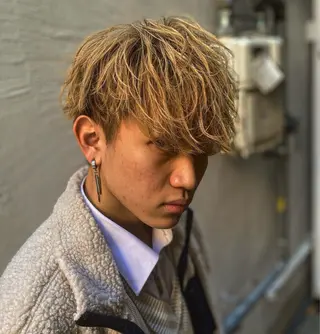 ショート カラー パーマ メンズ キッズ MEN'S SALON HEAD STOCK大和八木店所属・☆HEADSTOCK 大和八木店☆きょん.のヘアスタイル