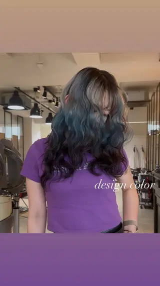 セミロング カラー 💜ハイトーン💛 マジカルかいちゃんのヘアスタイル