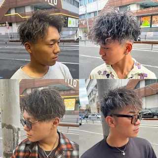 ショート カラー パーマ メンズ メンズ特化 店長 松元のヘアスタイル
