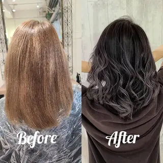 ミディアム カラー cherie所属・バレイヤージュ/ ハイライト/大内格のヘアスタイル