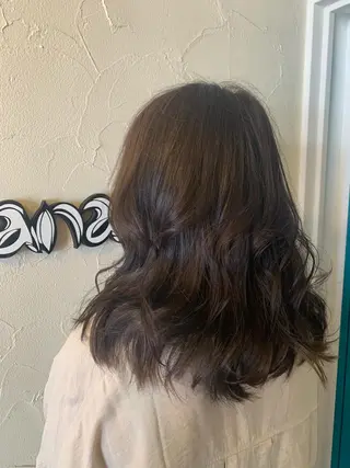 ミディアム カラー パーマ 前井 正人のヘアスタイル