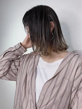 ミディアム カラー ヘアアレンジ 女性が憧れる ショート/角田愛和のヘアスタイル