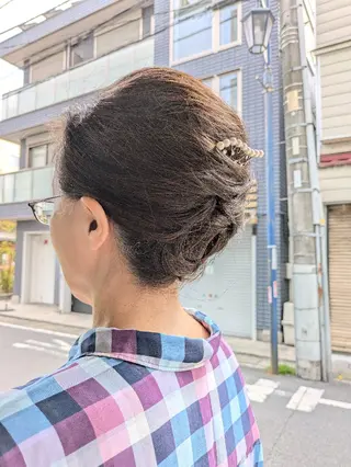 ヘアアレンジ メンズカット✂️ヘア セット✨️片本🌸のヘアスタイル