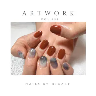 ショート カラー ネイル マツエク・マツパ illum hicariのネイルデザイン