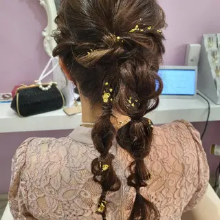 セミロング カラー ヘアアレンジ ナカシマ  アユミのヘアスタイル