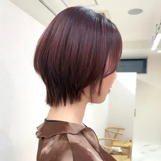 ショート カラー SAKURA 艶カラー/ヘアセットのヘアスタイル