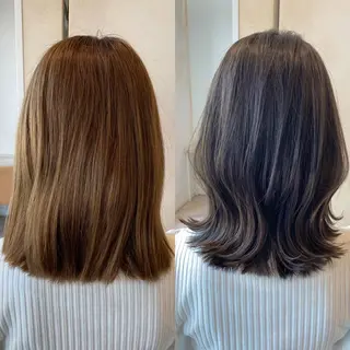 ミディアム カラー On所属・顔まわりカット🌟 くびれヘア/寺門遥輝のヘアスタイル