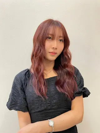 カラー カラー特化美容師 オレンジカラーのヘアスタイル