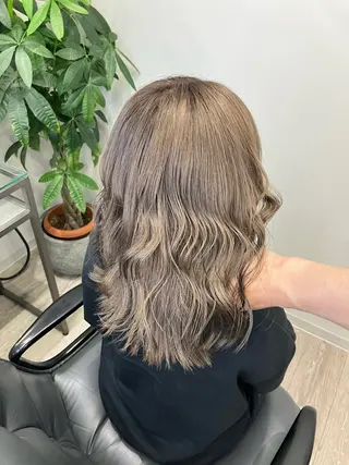 ミディアム カラー 髪質改善/縮毛矯正 /美髪カラー/こてのヘアスタイル