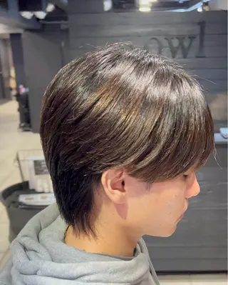 ショート パーマ メンズ 難波/メンズウルフ・ フェザーパーマ鶴田文のヘアスタイル