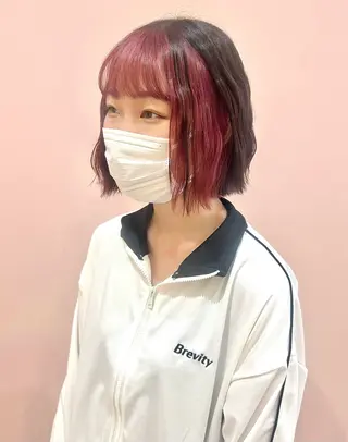 ミディアム カラー Via  京都烏丸所属・ハイトーン/髪質改善 /レイヤー/りなのヘアスタイル